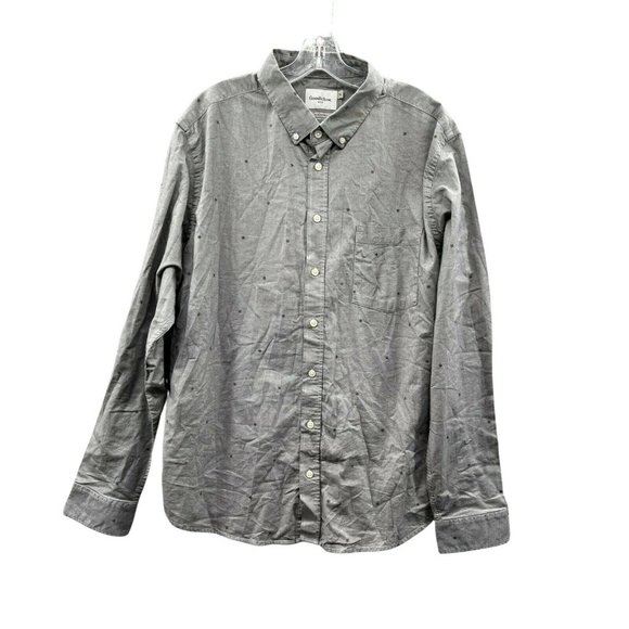 Goodfellow Shirt Men's XL Long-sleeve Button-down Slim Fit Gray Geometri… - Picture 1 of 7